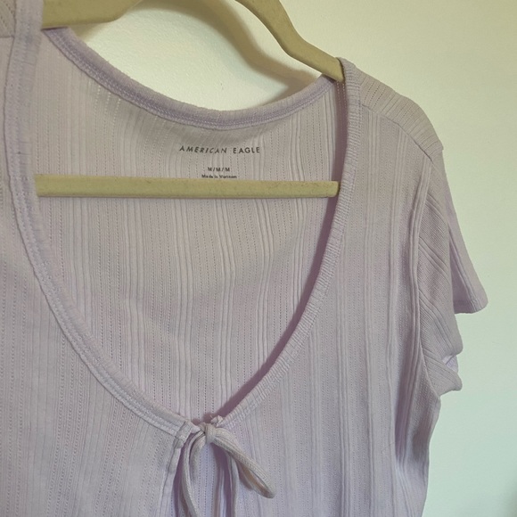 American Eagle Tie Front Crop Top - Picture 3 of 5